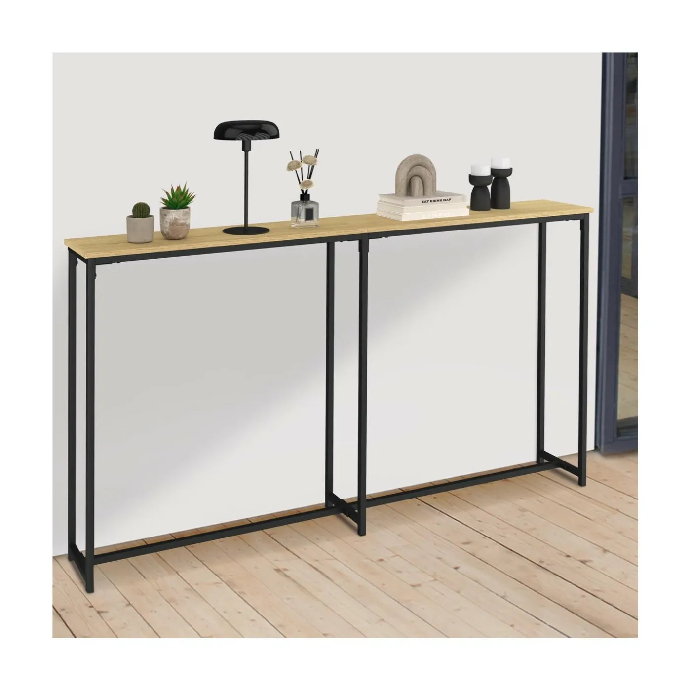 Console bout de canapé table d'appoint design industriel