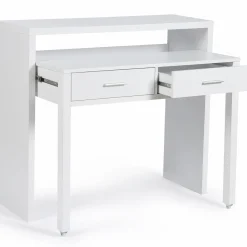 Console bureau extensible blanc
