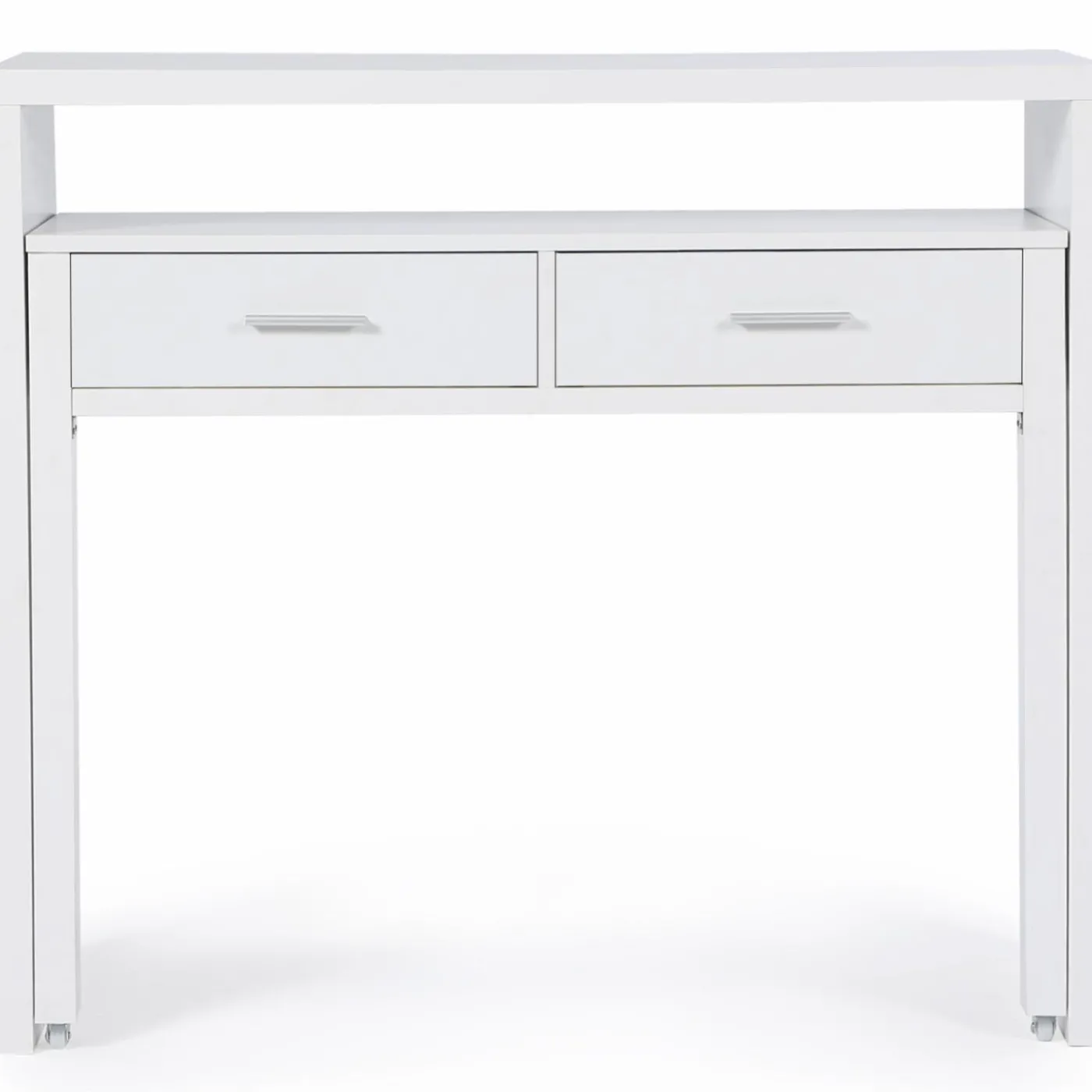 Console bureau extensible blanc
