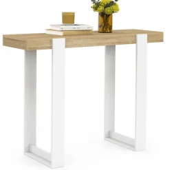 Console d'entrée bois et blanc style industriel