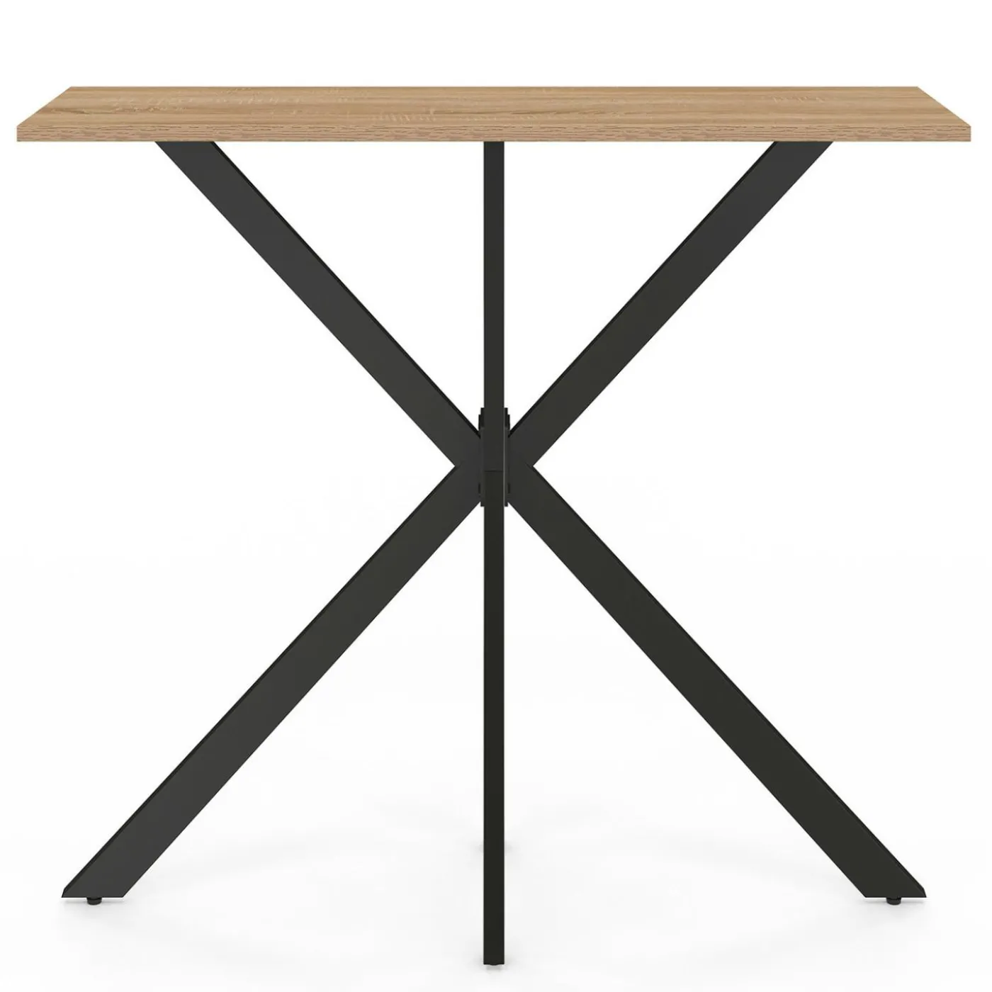 Console en bois avec pied araignée métalique noir