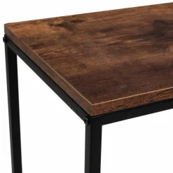 Console industrielle bois effet vieilli et métal noir