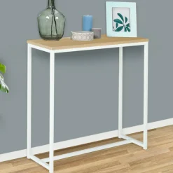 Console industrielle bois et métal blanc