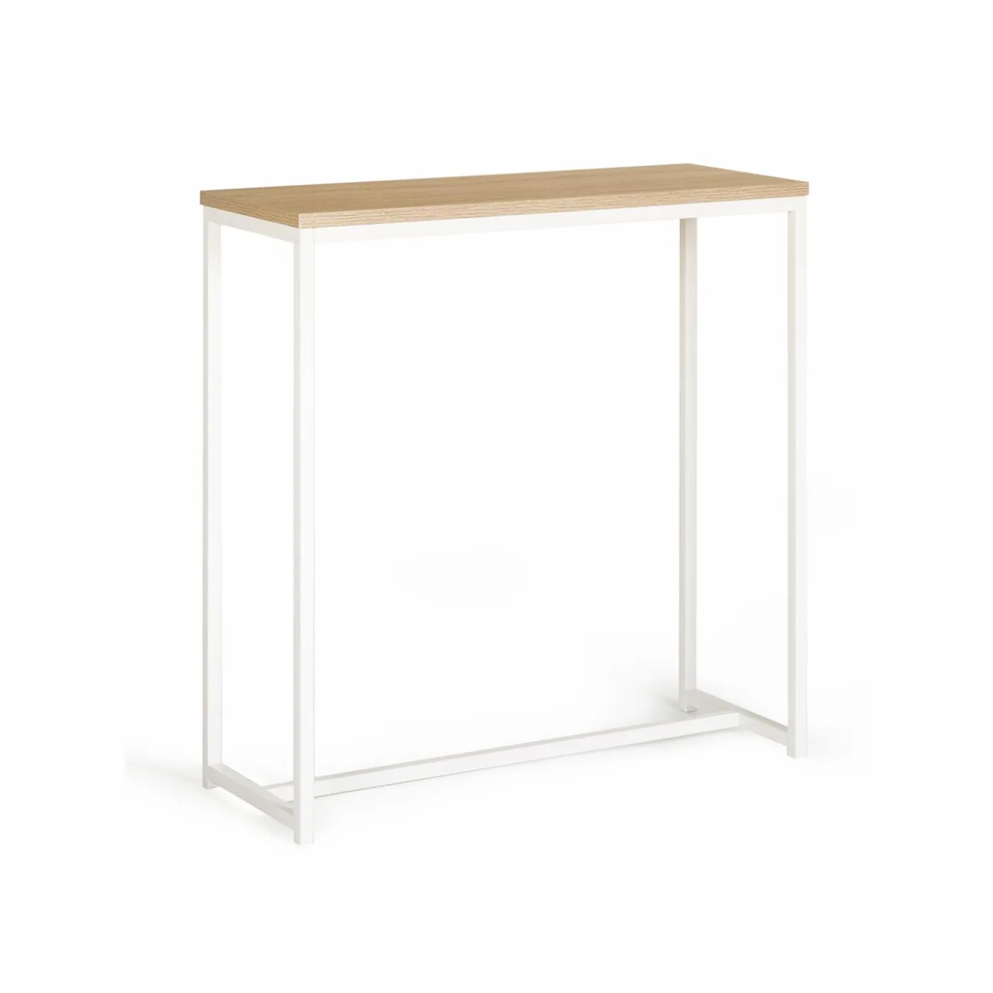 Console industrielle bois et métal blanc
