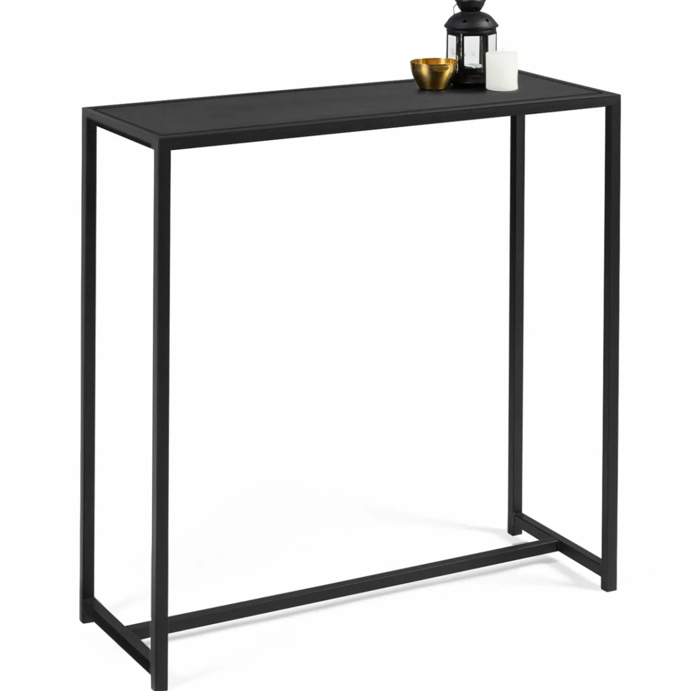 Console métal noir style industriel 80 cm