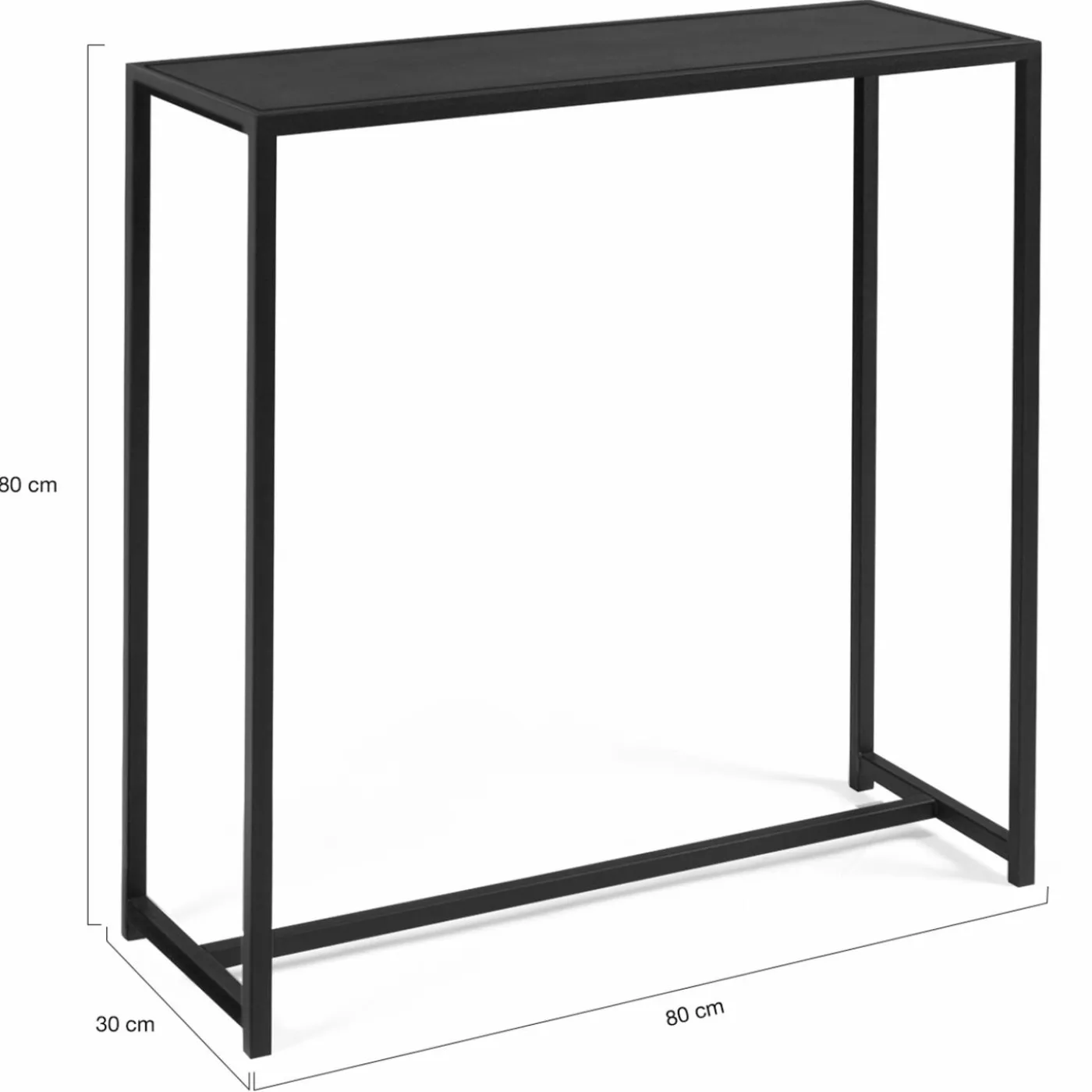 Console métal noir style industriel 80 cm