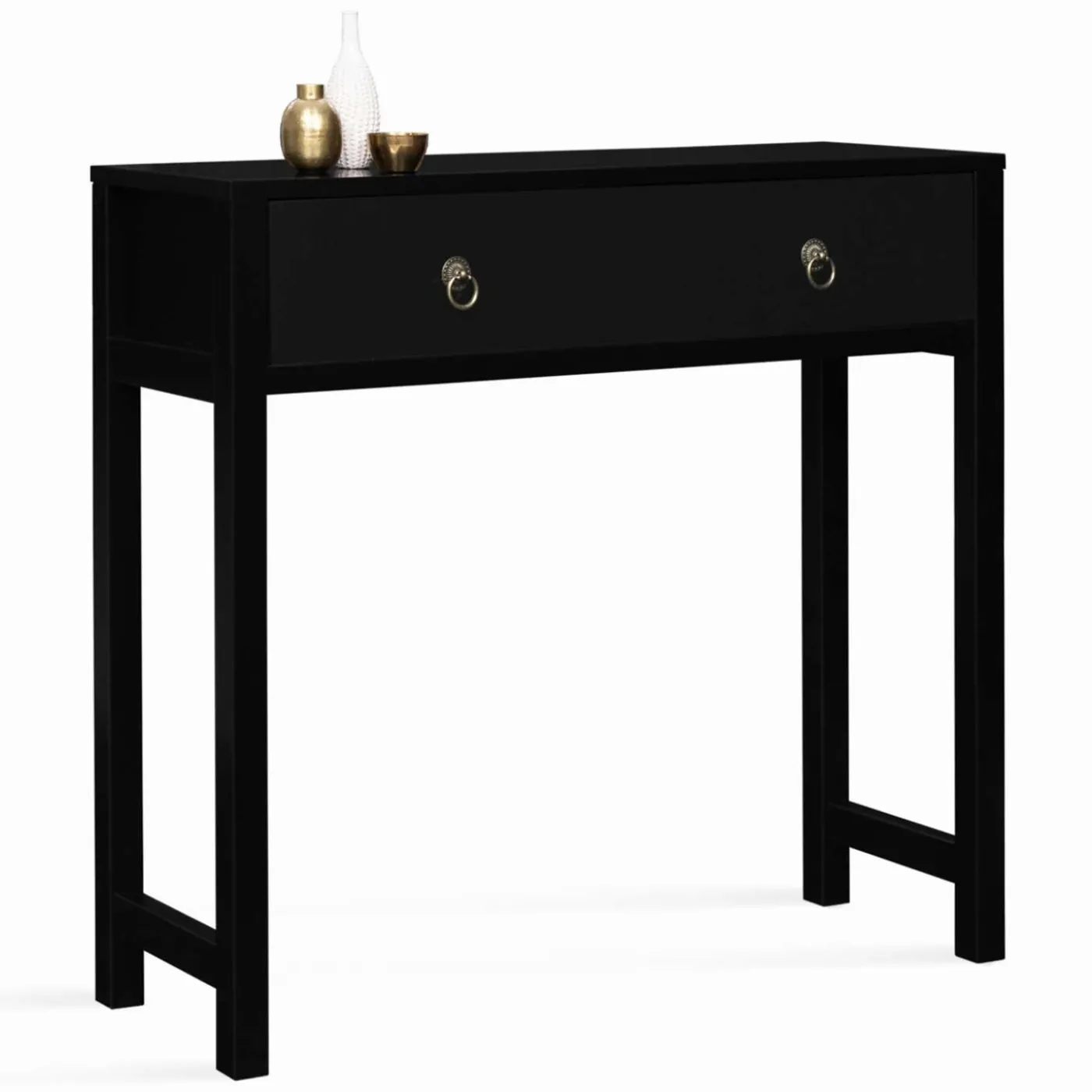 Console noire style asiatique 1 tiroir