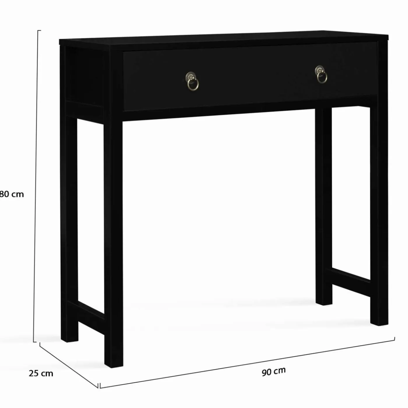 Console noire style asiatique 1 tiroir