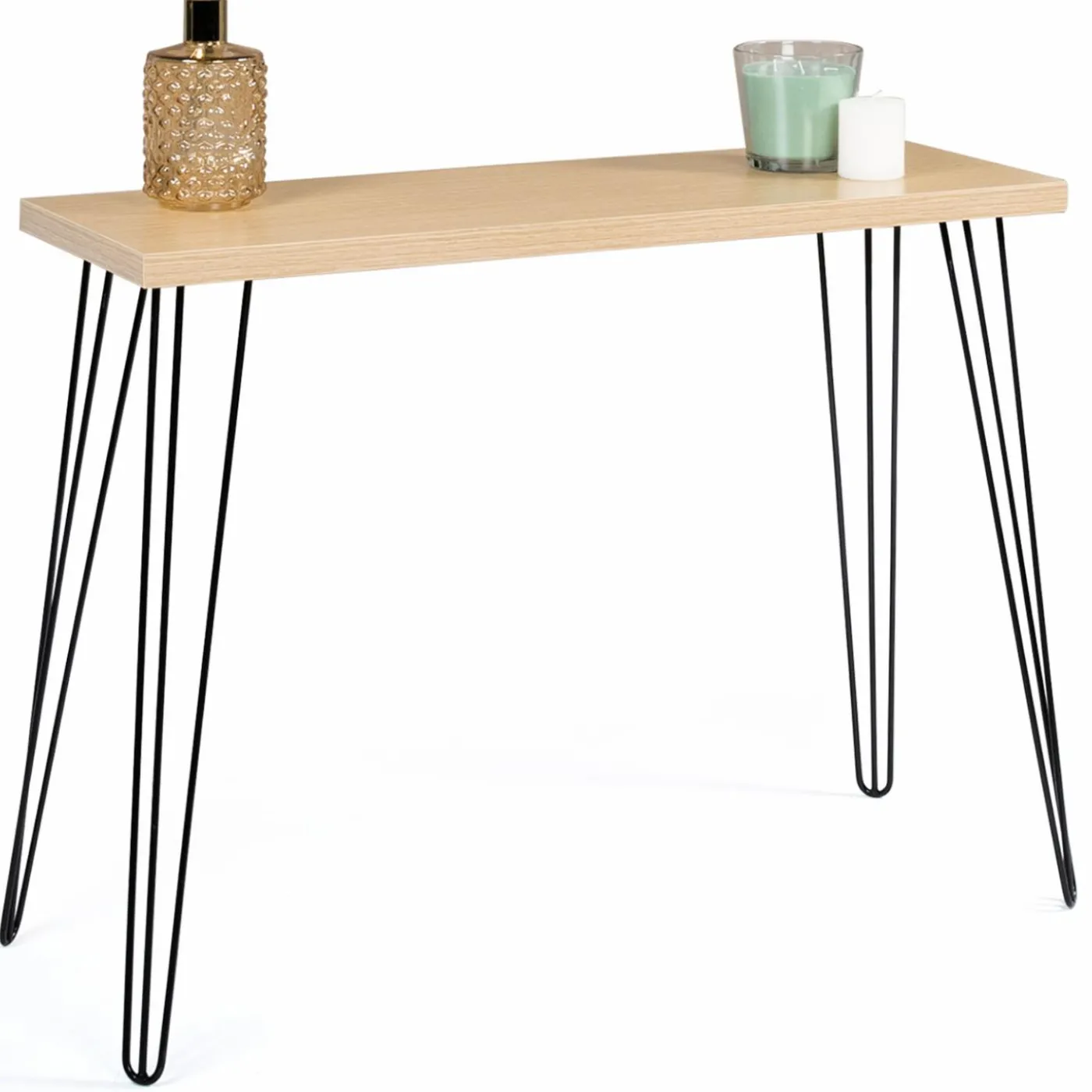 Console vintage bois pieds épingle