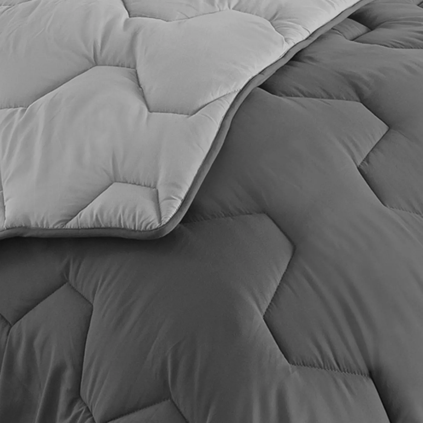 Couette bicolore 220x240 grise