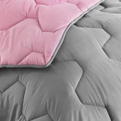 Couette bicolore 220x240 rose et grise
