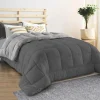 Couette polaire biface 140x200 cm gris clair et foncé