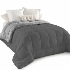 Couette polaire biface 140x200 cm gris clair et foncé