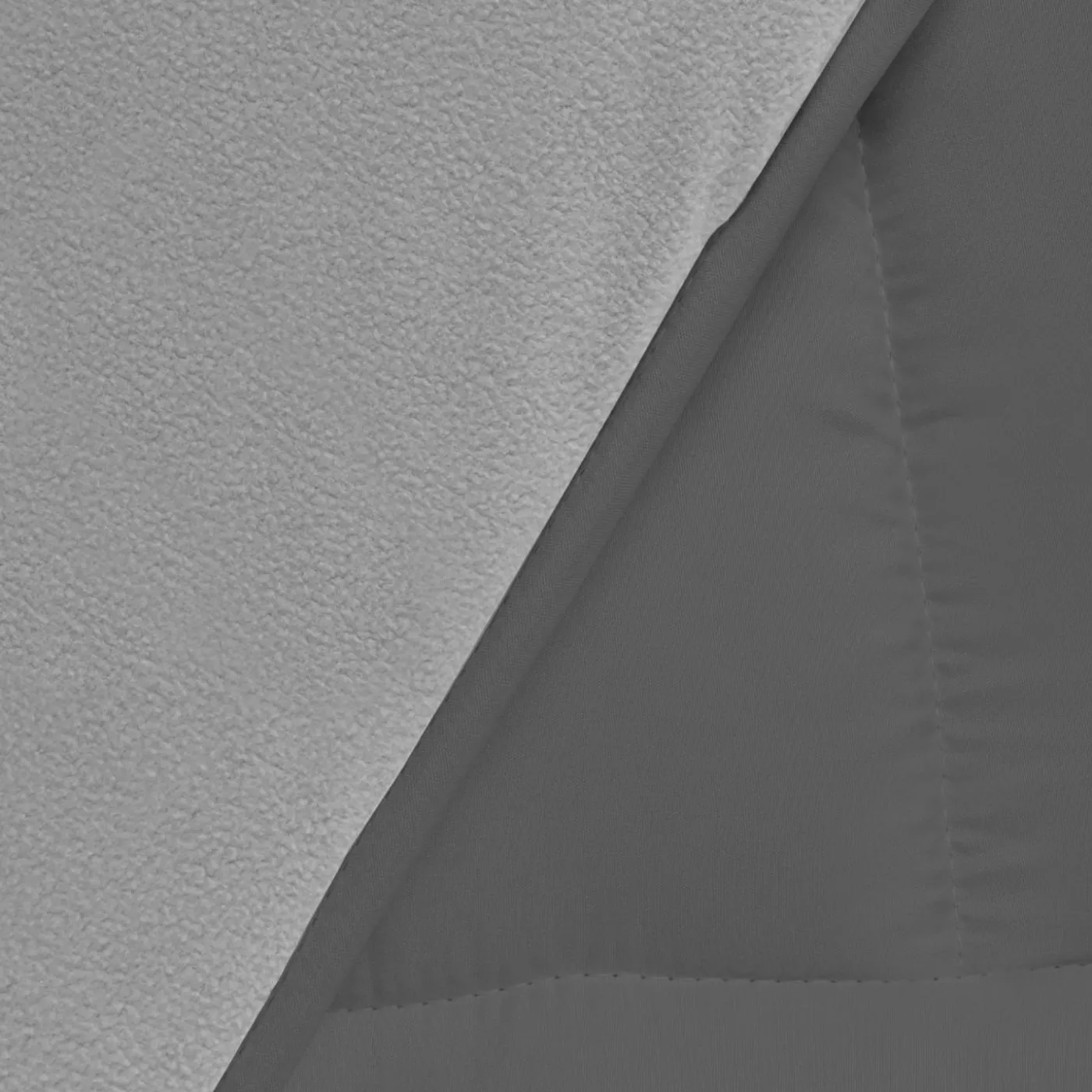 Couette polaire biface 220x240 cm gris clair et gris foncé 400 gr