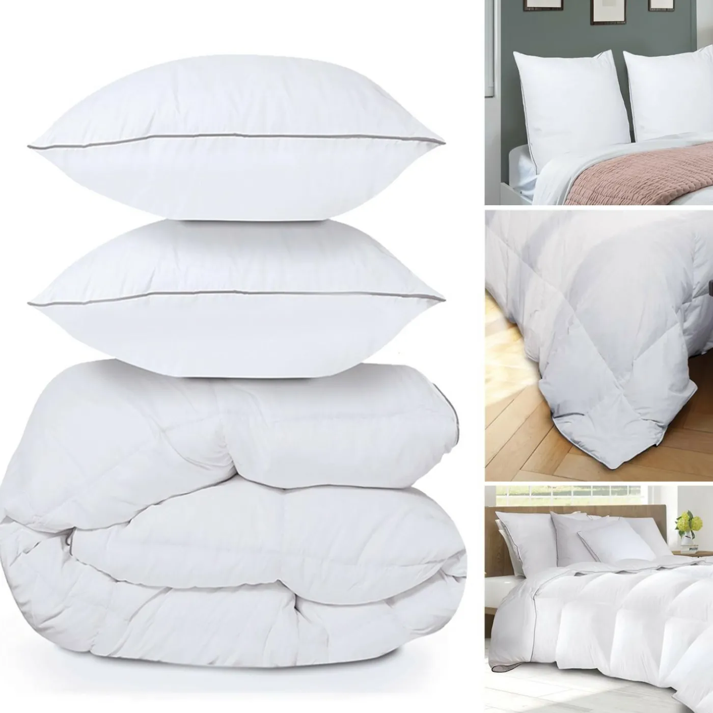 Couette 240x220 + 2 oreillers en plume d’oie