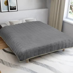 Couverture lestée 7kg 150x200 cm gris et crème