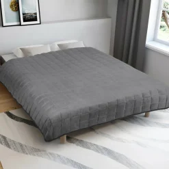 Couverture lestée 150x200 cm bicolore gris clair et gris 9 kg