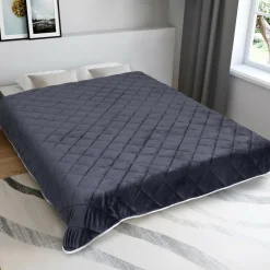 Couverture lestée 150x200 cm biface polaire gris et blanc 7 kg
