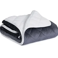 Couverture lestée 150x200 cm biface polaire gris et blanc 7 kg