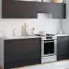 Cuisine complète 240 cm avec plan de travail blanc et gris