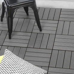 Dalles composite clipsables 30x30 CM en bois gris