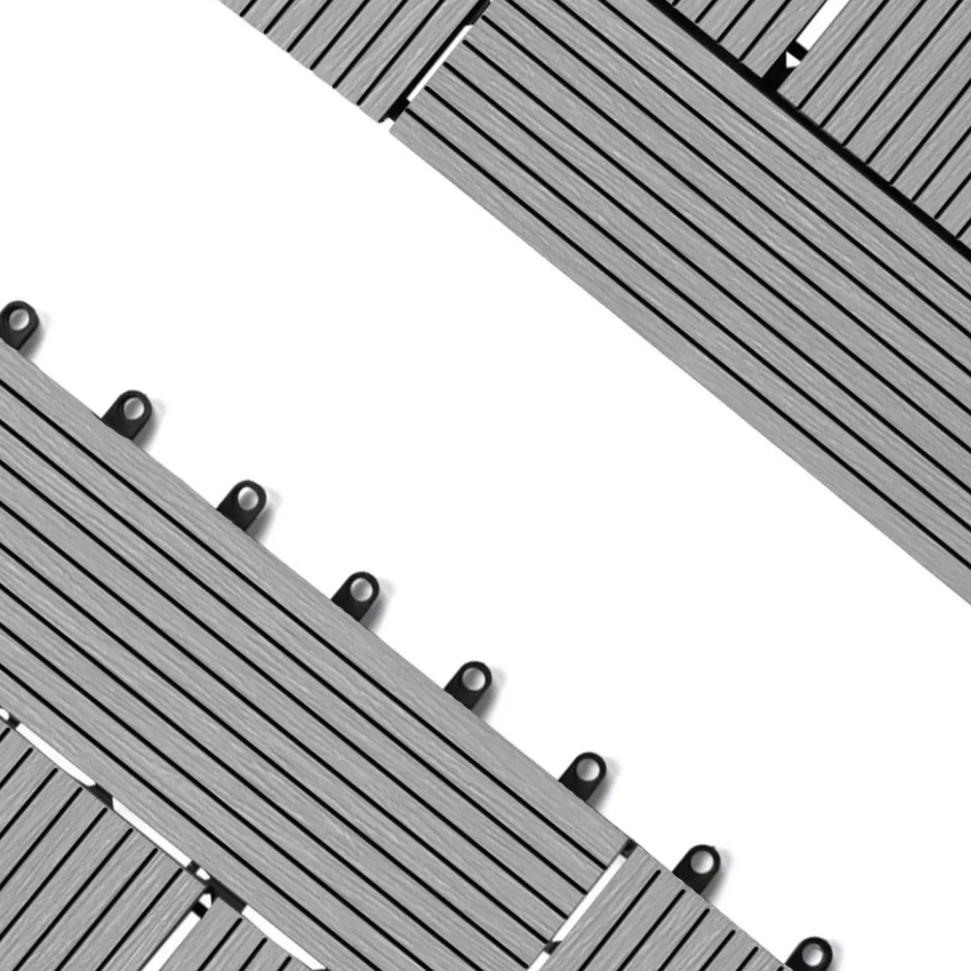 Dalles de terrasse mosaïques clipsables bois composite gris 30 x 30 cm