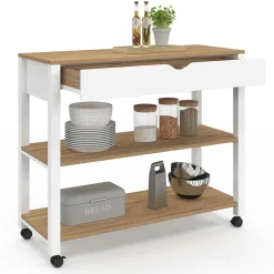 Desserte de cuisine XXL plan de travail 110 cm et tiroir