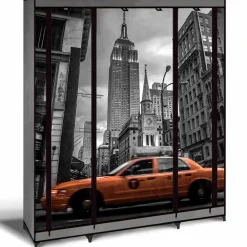 Dressing armoire en tissu imprimé New York