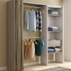 Dressing blanc et bois extensible grande capacité de rangement