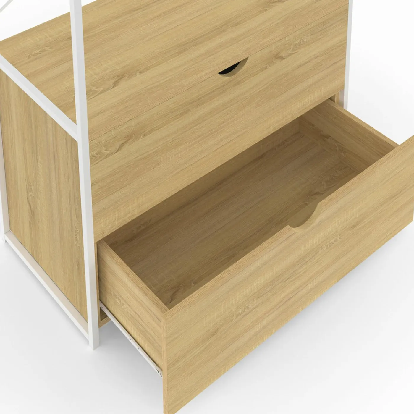Dressing bois et métal blanc