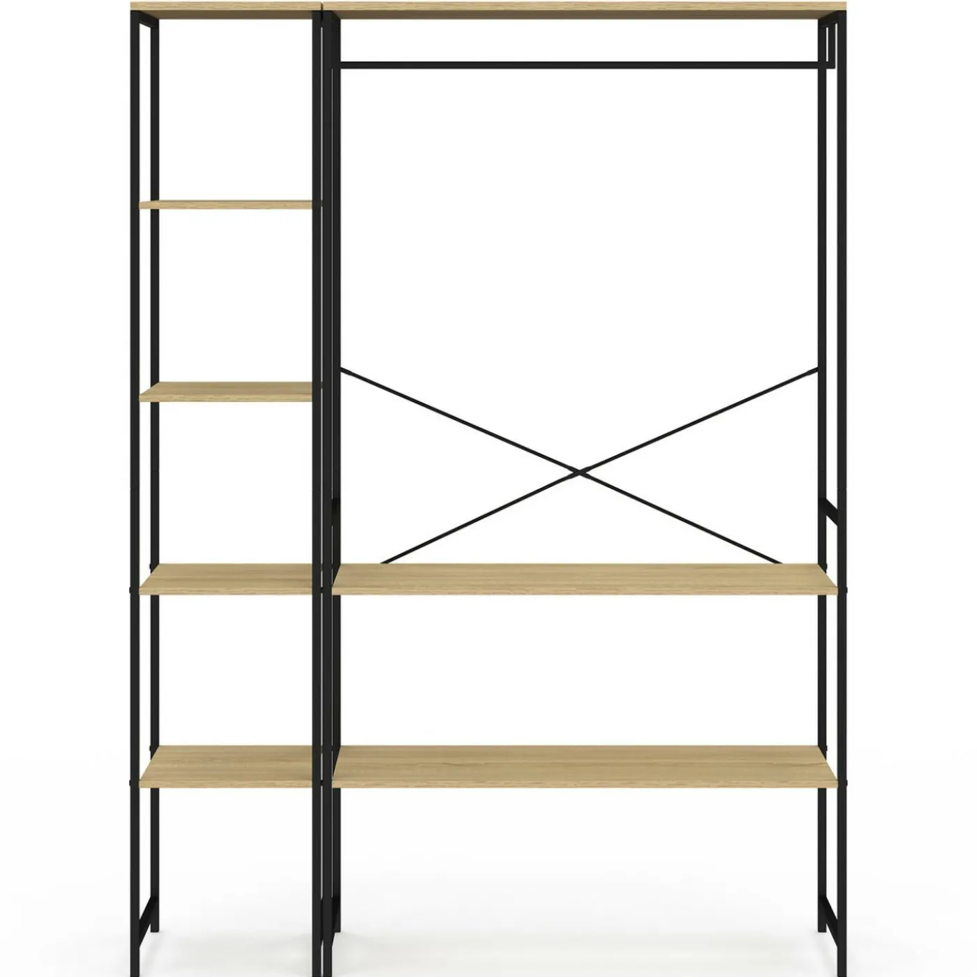 Dressing d'angle double penderie design industriel 123 cm