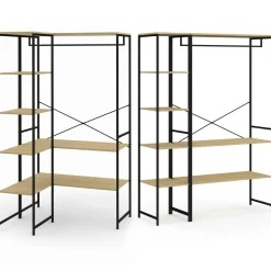 Dressing d'angle double penderie design industriel 123 cm