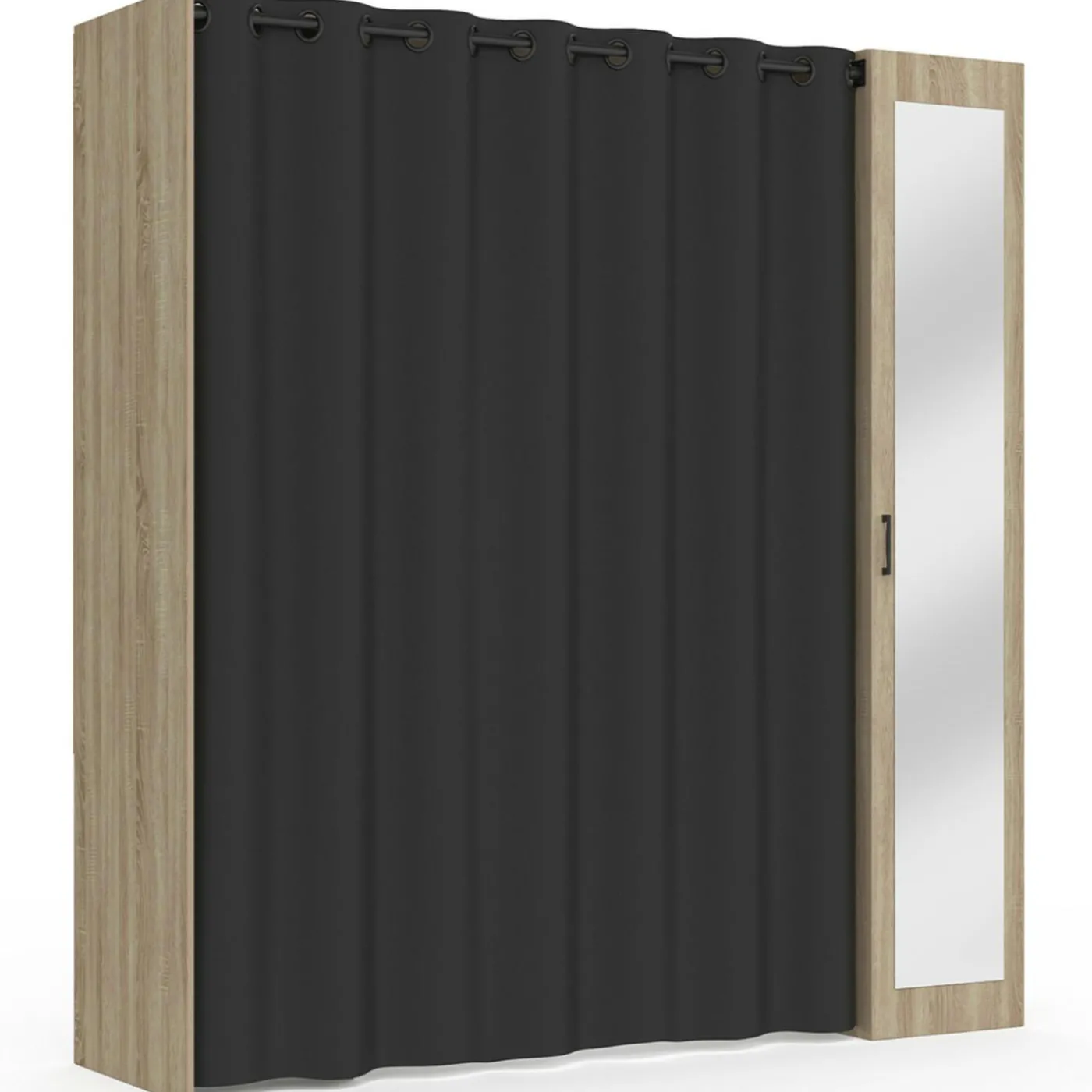 Dressing extensible avec double penderie et rideau noir