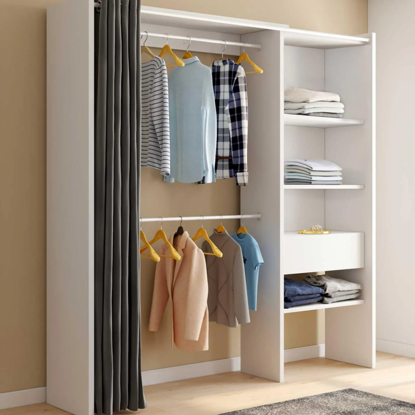 Dressing extensible blanc et gris
