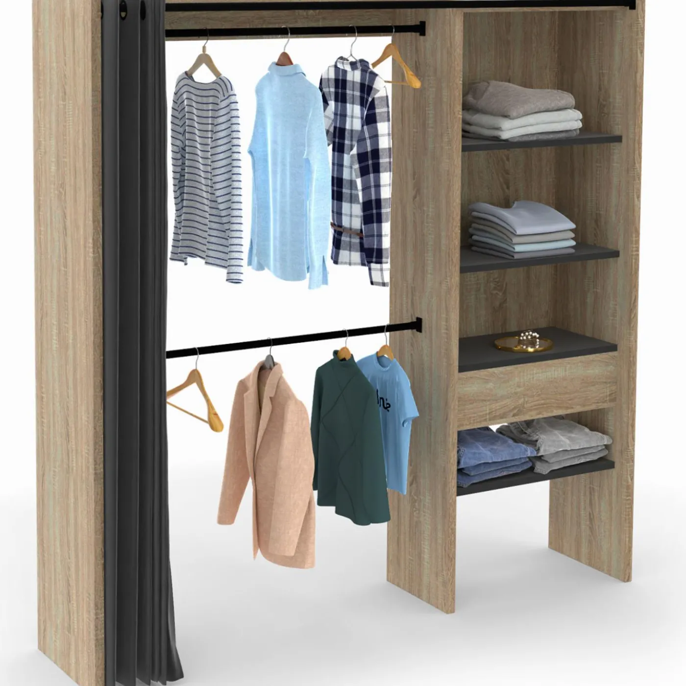 Dressing extensible bois et noir