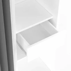 Dressing extensible double blanc avec rideau gris