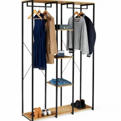Dressing industriel 120 cm métal noir et bois