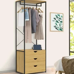 Dressing penderie 3 tiroirs L.60 cm design industriel