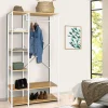 Dressing penderie avec étagère style industriel blanc 90 cm