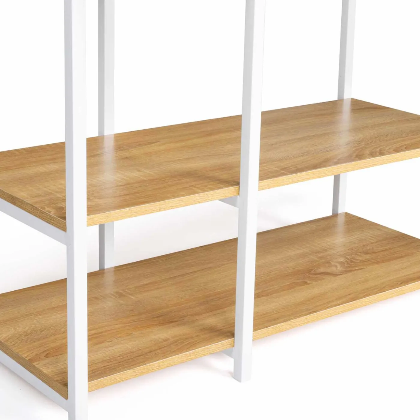 Dressing penderie avec étagère style industriel blanc 90 cm