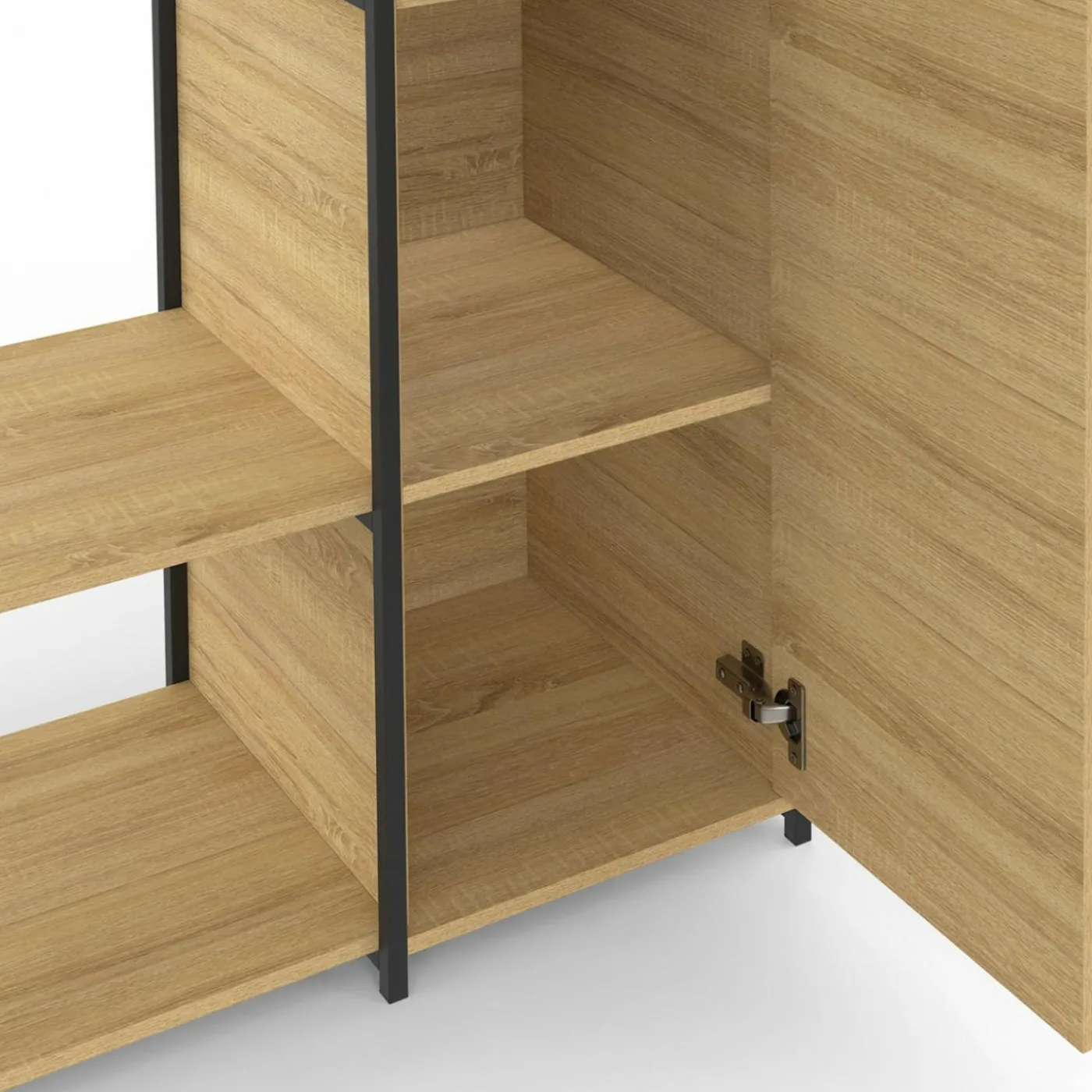 Dressing penderie étagères avec porte L. 90 cm design industriel