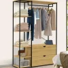Dressing penderie étagères 2 tiroirs design industriel L. 113 cm