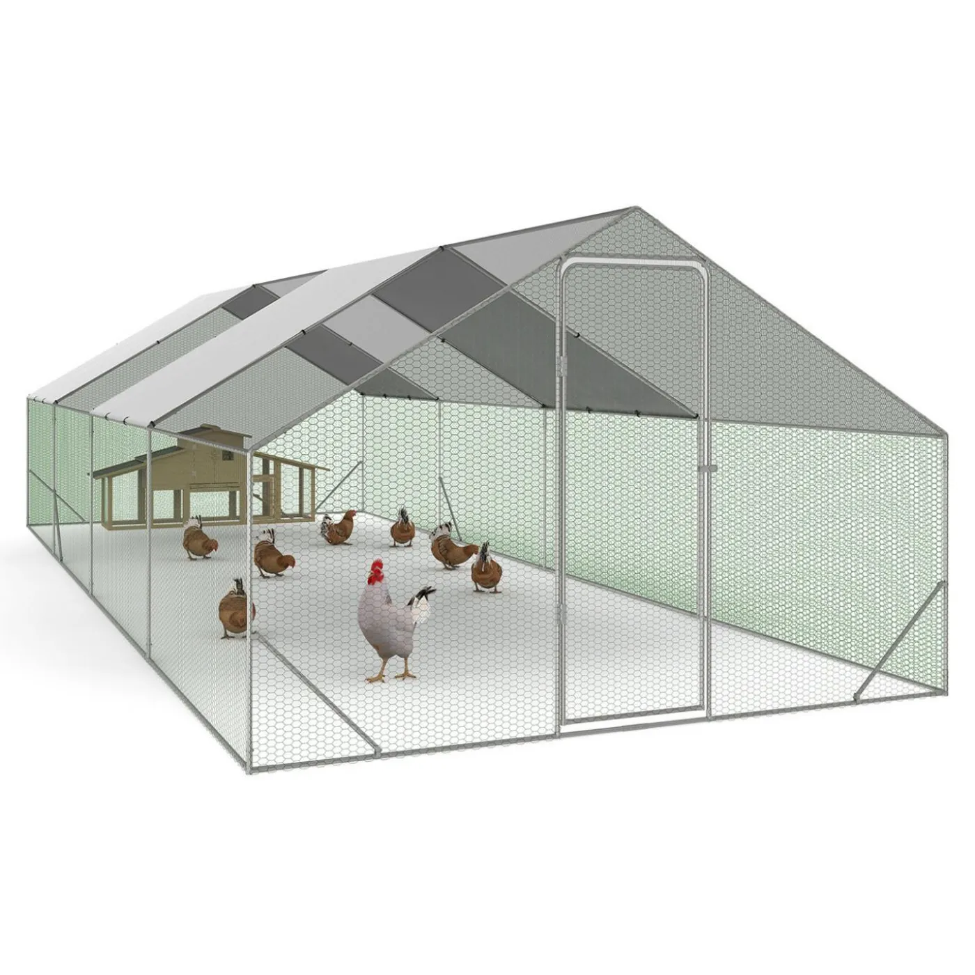 Enclos à poules 24 m2 parc grillagé 8x3m