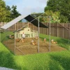 Enclos poulailler 12 m² en acier galvanisé avec perchoir
