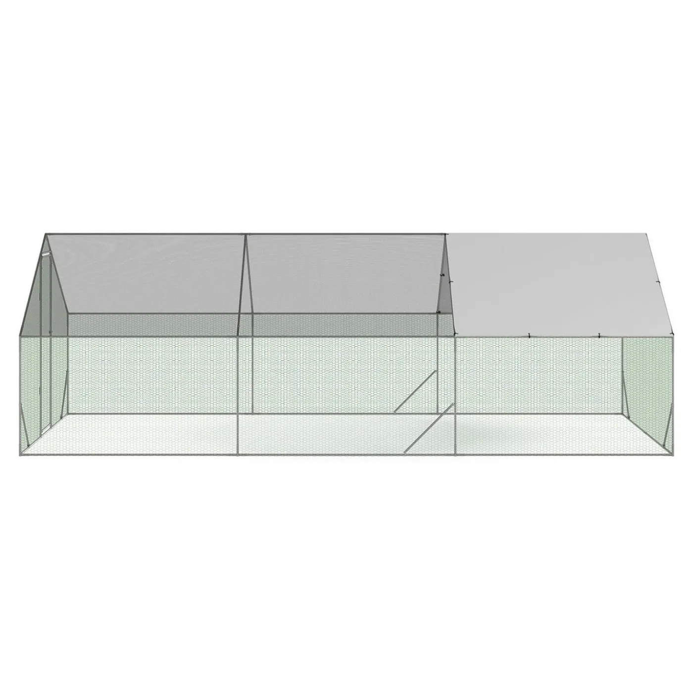 Enclos poulailler 18 m2 parc grillagé 6x3m acier galvanisé