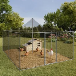 Enclos poulailler acier galvanisé 12m² 3x4 m