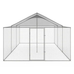 Enclos poulailler en acier galvanisé 18 m² 6x3 m volière extérieure XXL