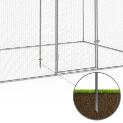 Enclos poulailler en acier galvanisé 6 m² 3x2 m volière extérieure