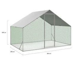 Enclos poules 6 m2 parc grillagé 3x2m acier galvanisé