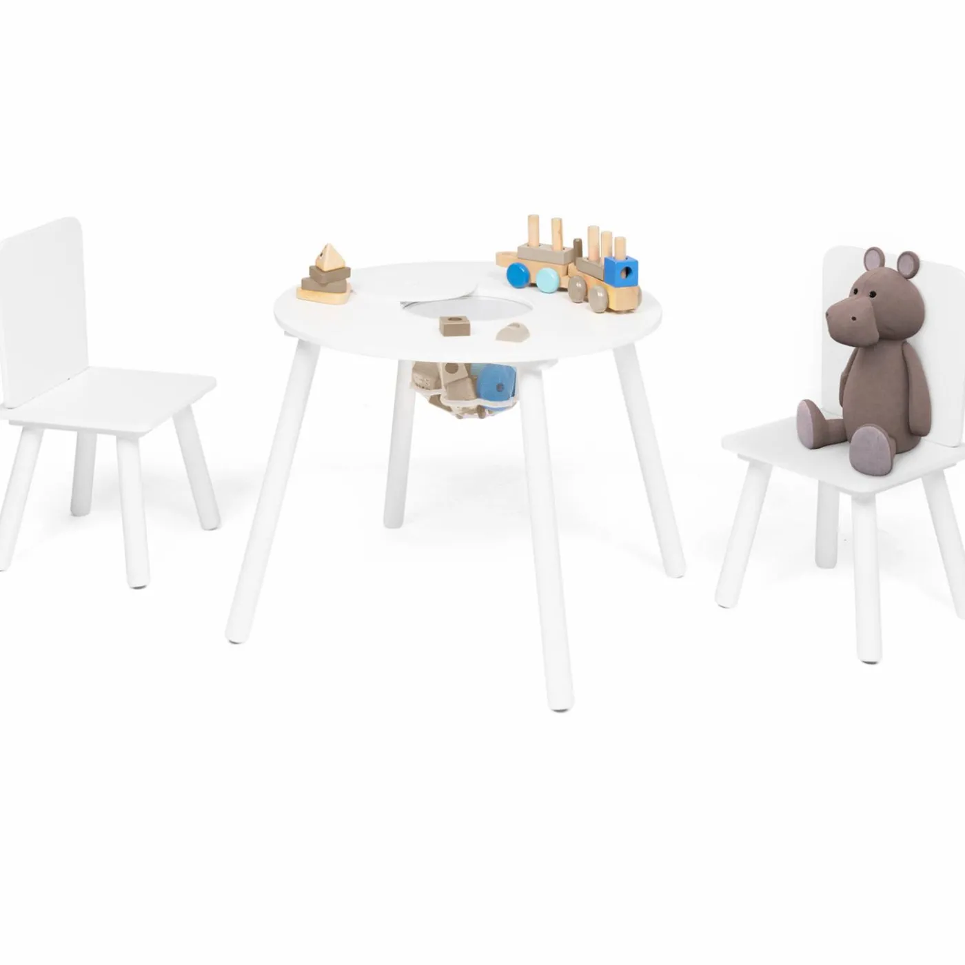 Ensemble de table et chaises pour enfant en bois blanc